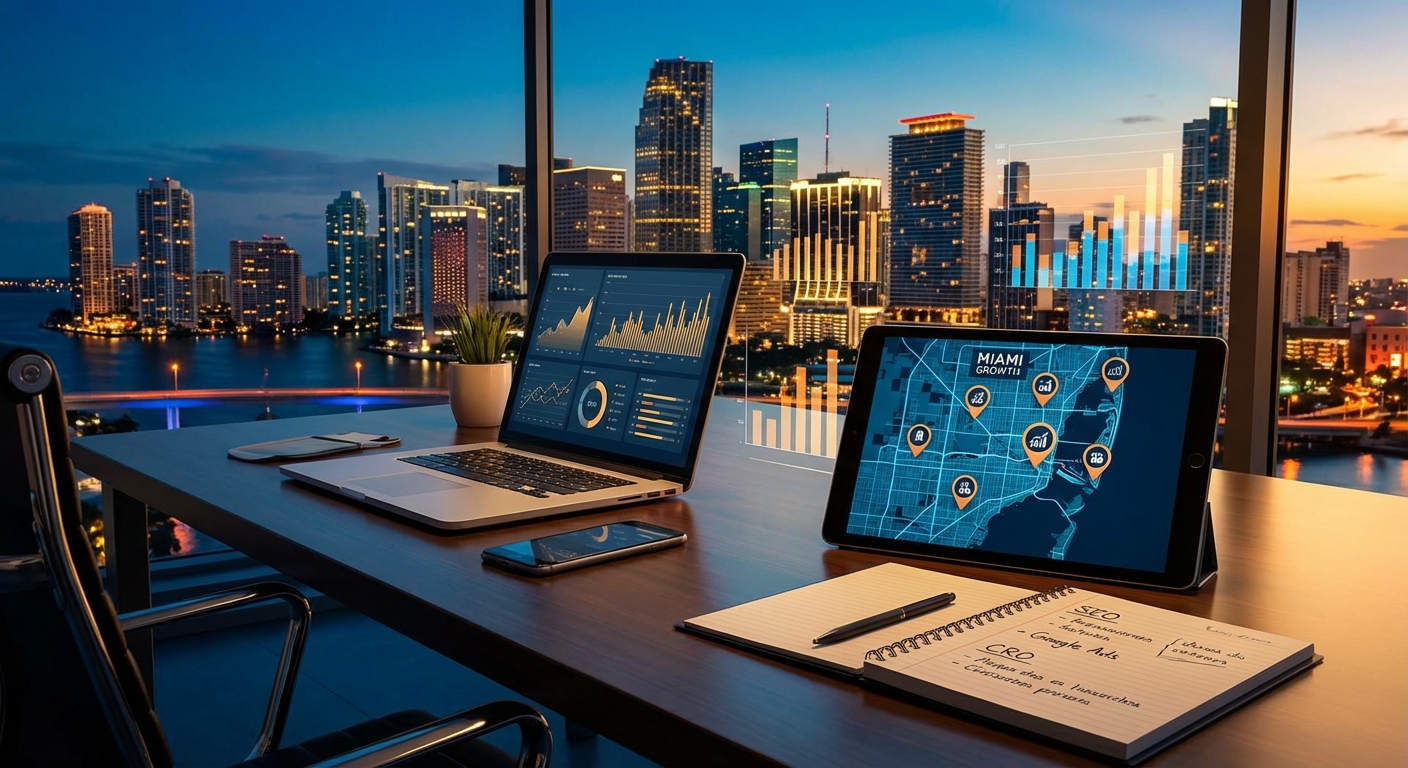 Guía completa de marketing digital en Miami (2026): SEO local, Google Ads y CRO para escalar ventas 8 Guía completa de marketing digital en Miami (2026): SEO local, Google Ads y CRO para escalar ventas